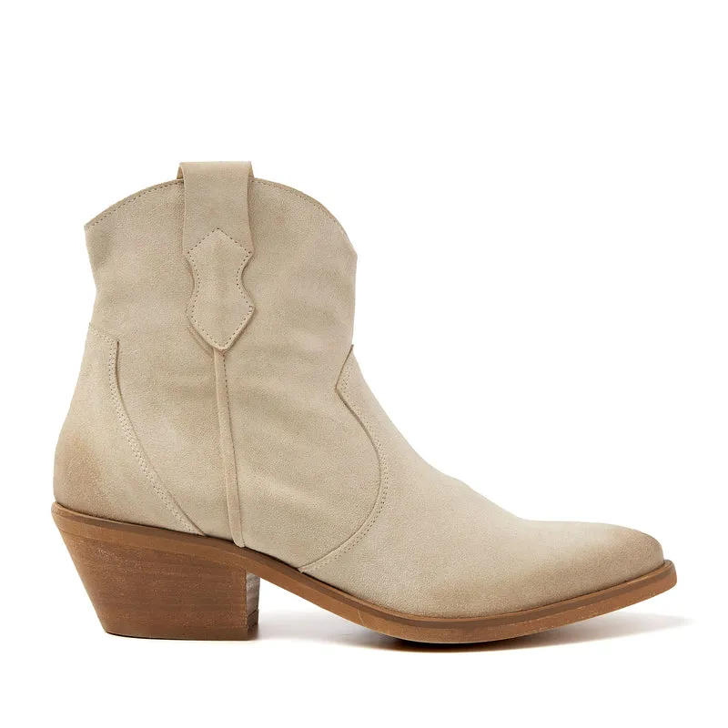 Arianna Suede Dames Enkellaarsjes Beige