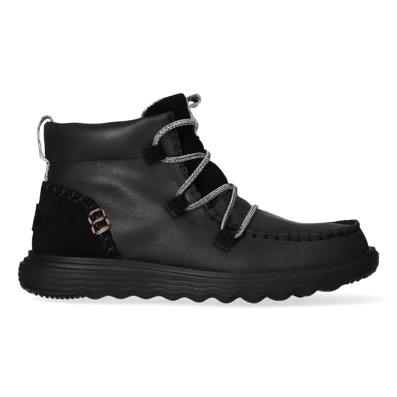 Reyes Leather Dames Boots Black/Black