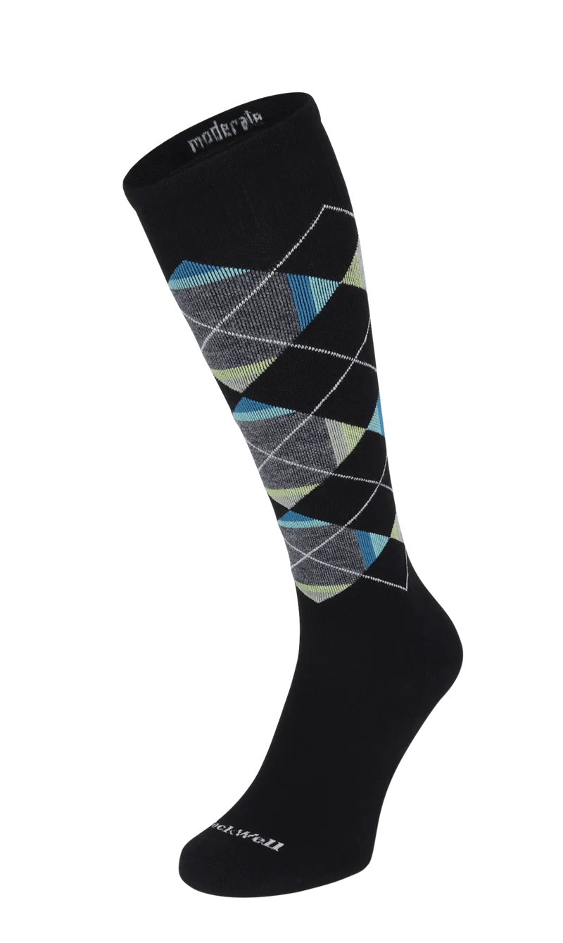 Prism Argyle Heren Compressiekousen Klasse 1 Black