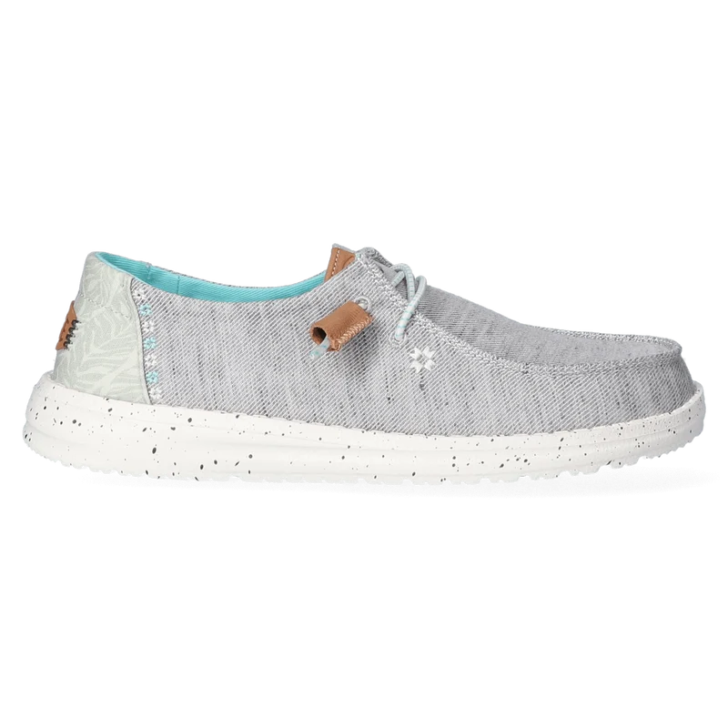 Wendy Heathered Slub Tropical Dames Instappers Grey