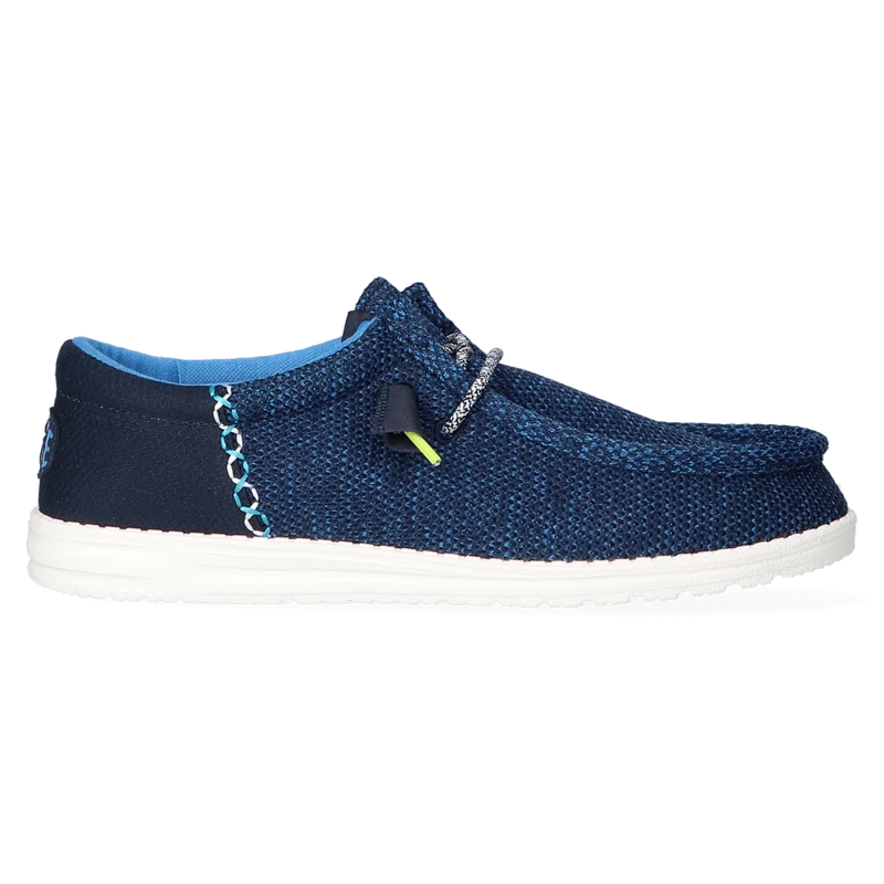 Wally Funk Open Mesh Heren Instappers Blue/White