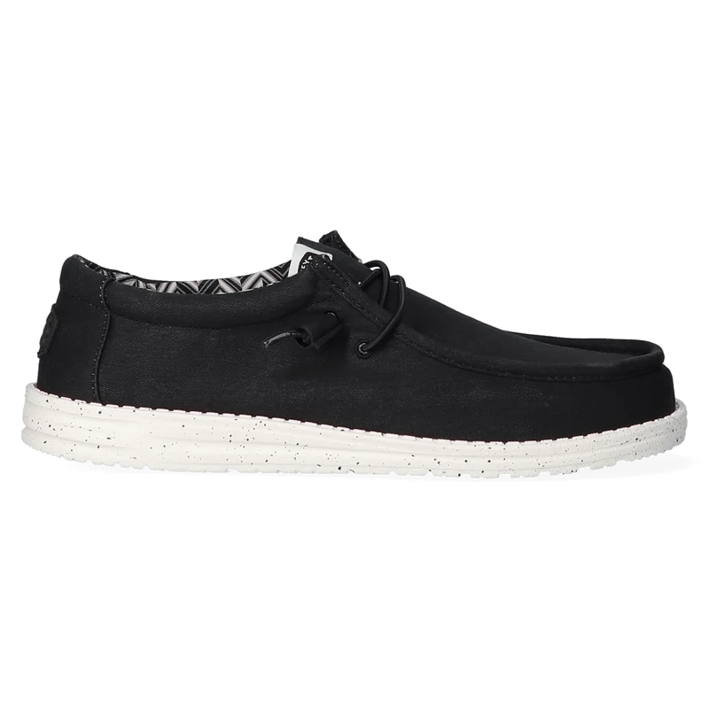 Wally Canvas Heren Instappers Black/White
