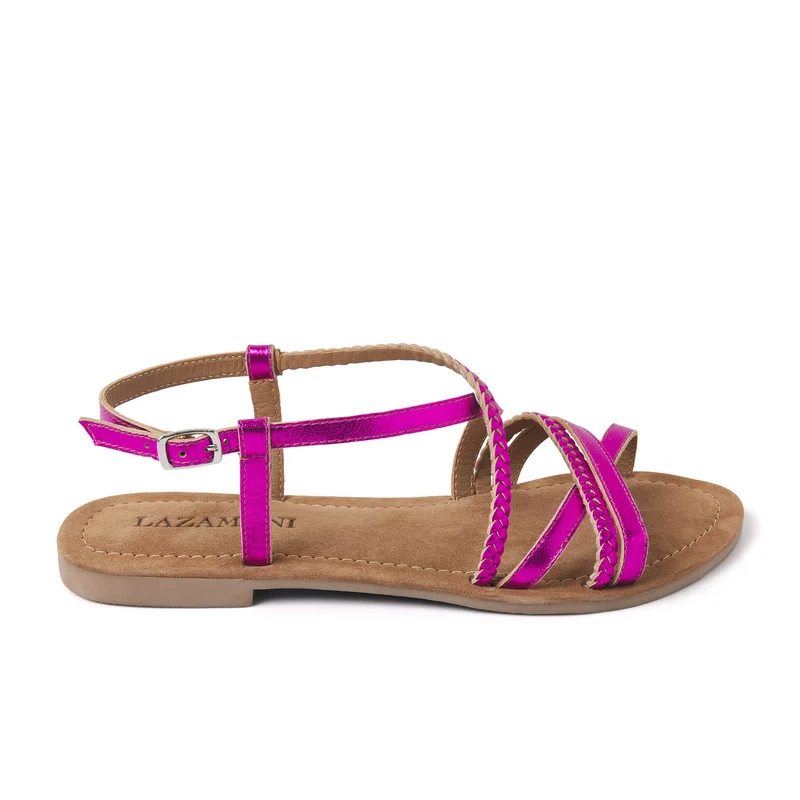 Zoe Leren Dames Sandalen Fuxia
