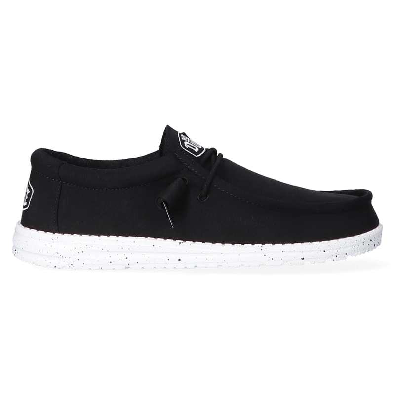 Wally Slub Canvas Heren Instappers Black