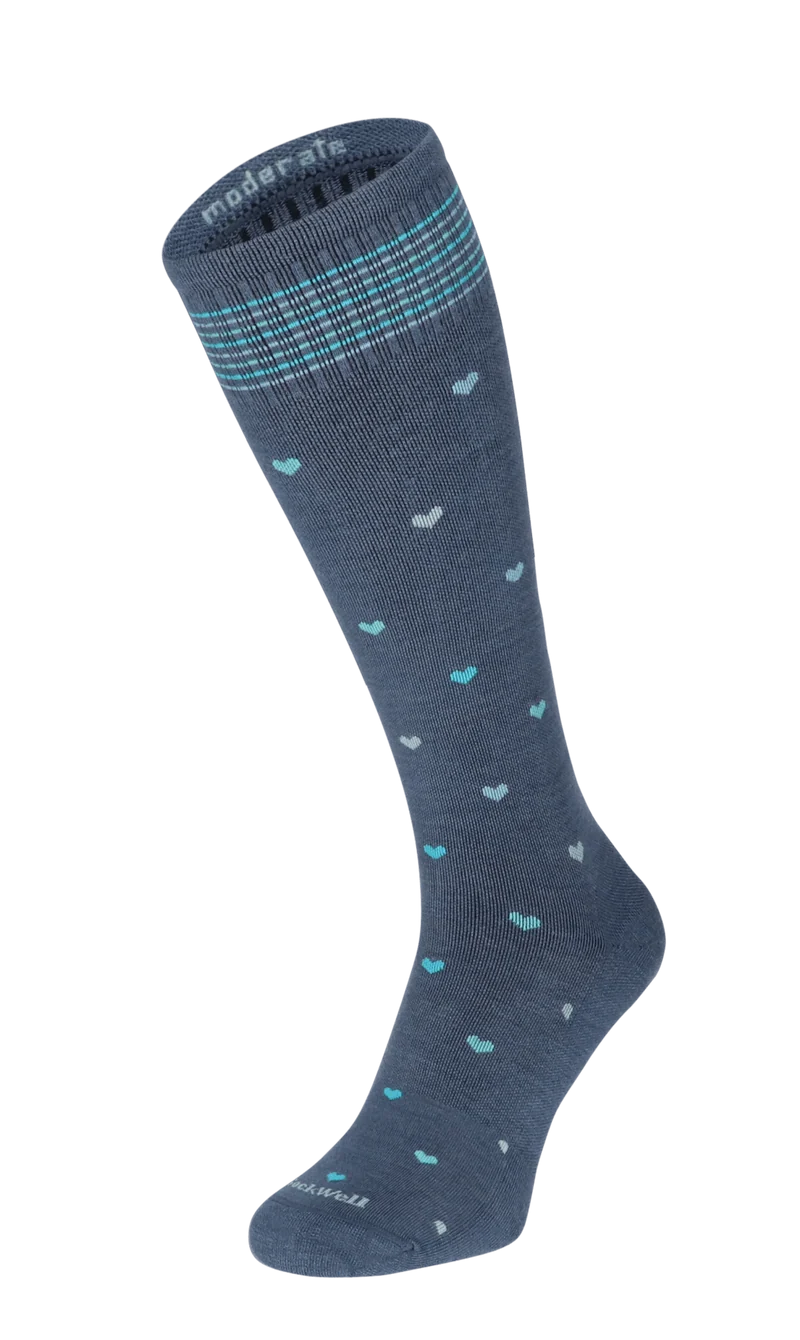 Full Heart Dames Compressiekousen Klasse 1 Denim