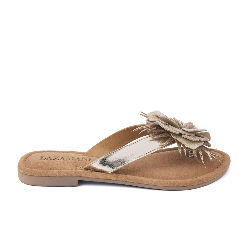 Lily Leren Dames Slippers Gold