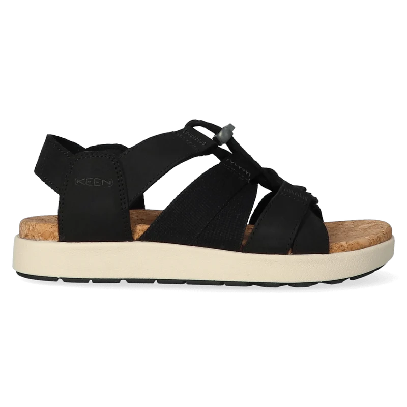 Elle Mixed Strap Dames Sandalen Black/Birch