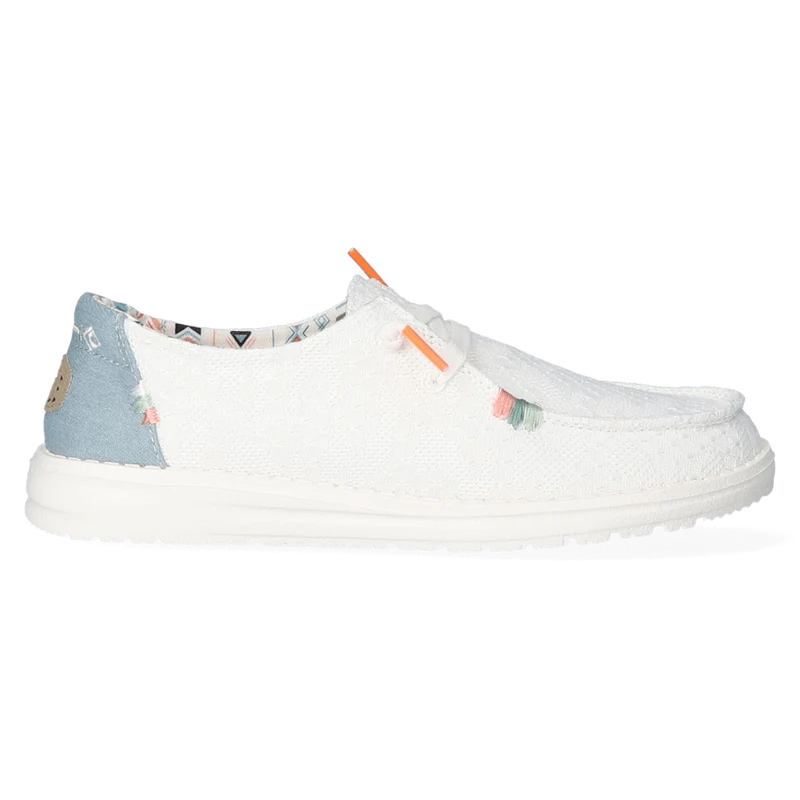 Wendy Boho Dames Instappers White Crochet