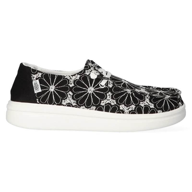 Wendy Rise Eyelet Dames Instappers Black