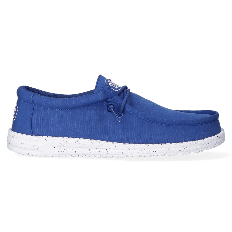 Wally Slub Canvas Heren Instappers True Blue