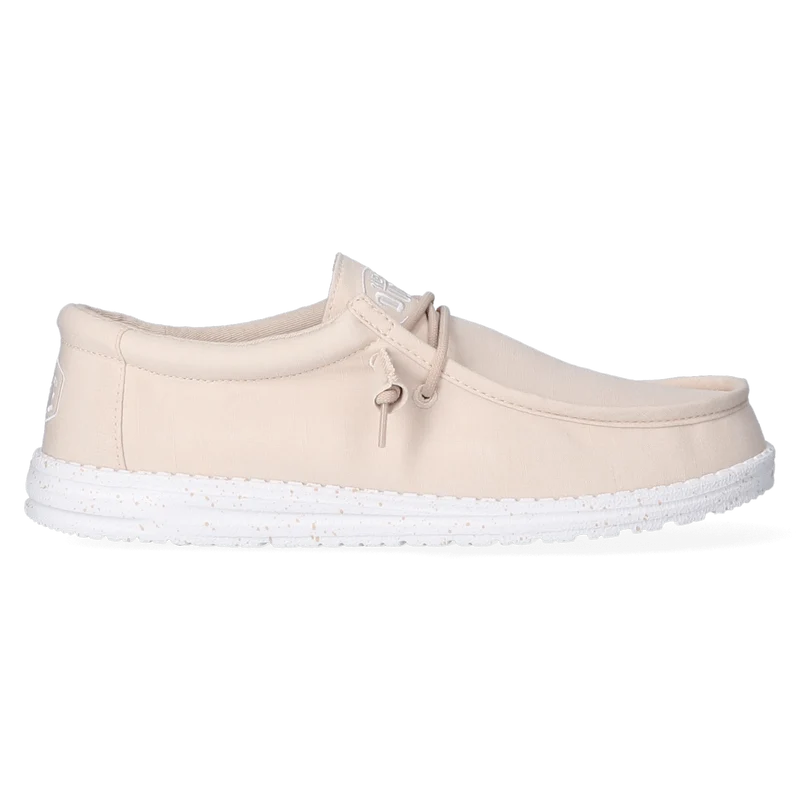 Wally Slub Canvas Heren Instappers Natural