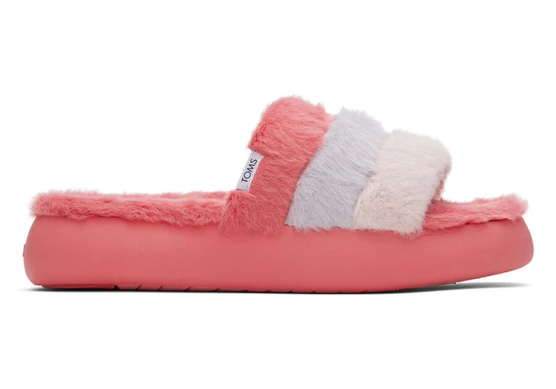 TOMS Dames Mallow Slide Slipper - Roze kleurblok