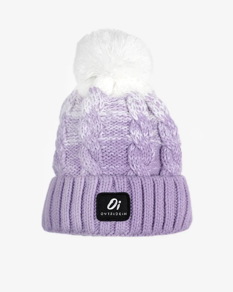 Outside In Unisex winter Pom Pom hoed - paars vervagen