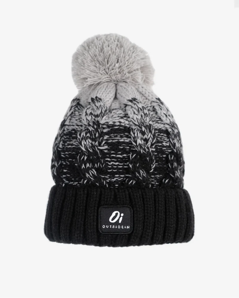 Outside In Unisex winter Pom Pom hoed - zwart vervagen