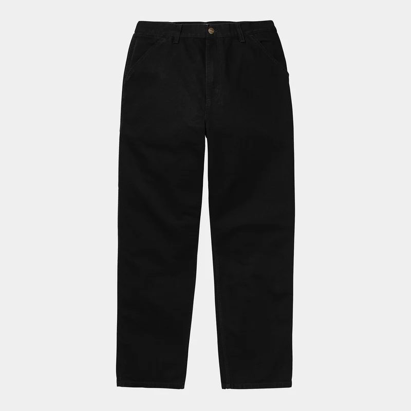 Carhartt WIP HEREN Single Knee Broek - Zwart Uitgespoeld