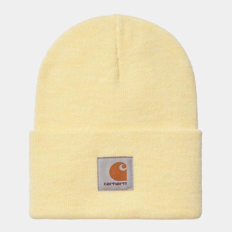 Carhartt WIP Unisex acryl horlogehoed - zachtgeel gemêleerd