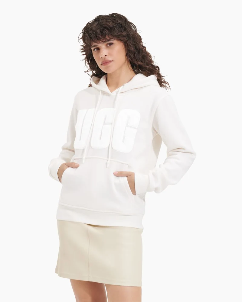 UGG Dames Rey Fuzzy Logo-hoodie - Nimbus