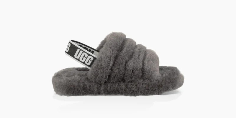 UGG Kids Fluff Yeah Glijbaan - Houtskool
