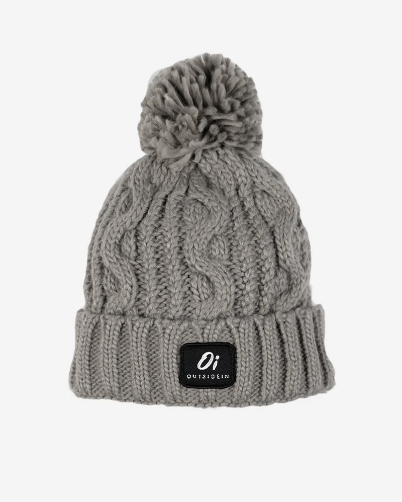 Outside In Unisex grijze winterpompommuts - grijs
