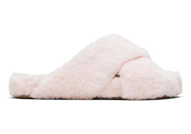 TOMS Dames Susie namaakbont veganistische pantoffels - roze