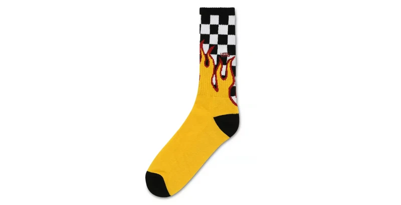 VANS Heren Flame Check Sokken - Geel