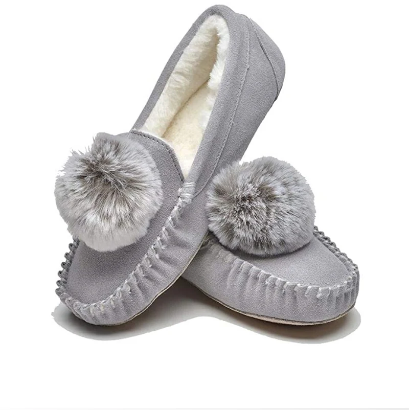 Lazy Dogz - Bessie - Grijze Mocassins Pantoffels - Grijs
