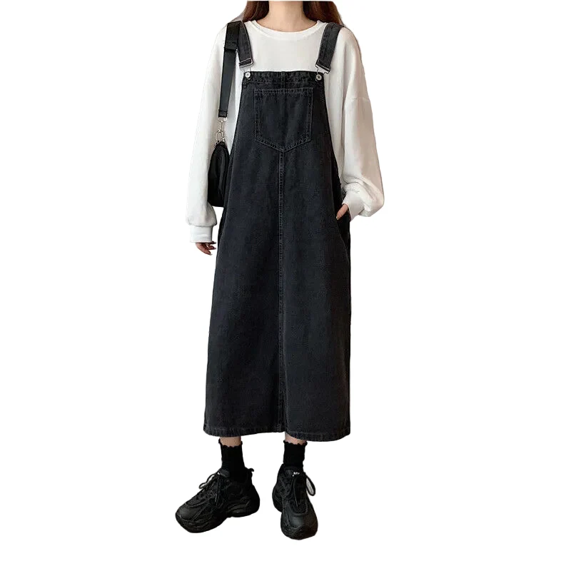 Dames Denim Tuinbroekjurk Casual