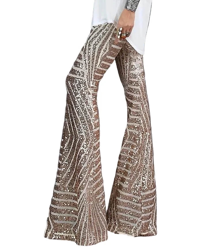 Dames Flared Pants Glitterstijl