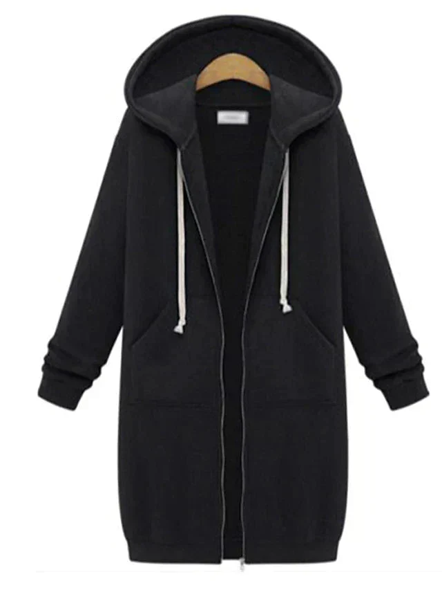 Dames Hoodie met Ritssluiting Knielang
