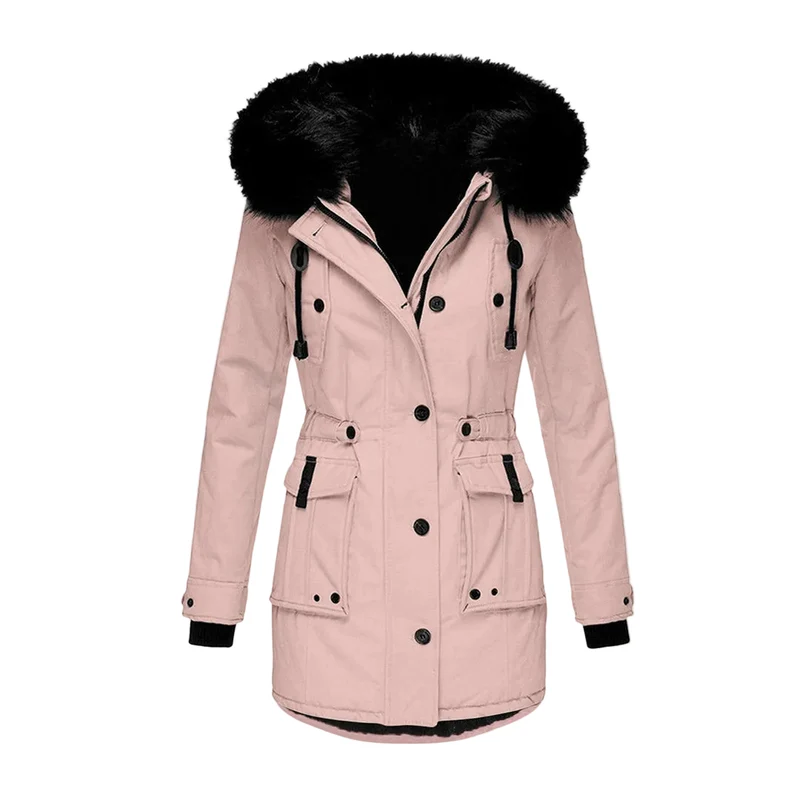 Dames Parka Winterjas Met Capuchon en Trekkoord