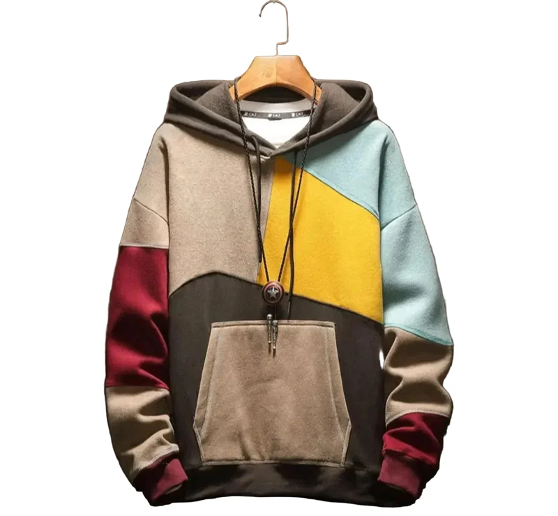 Heren Hoodie met Kleurblokken Casual Stijl