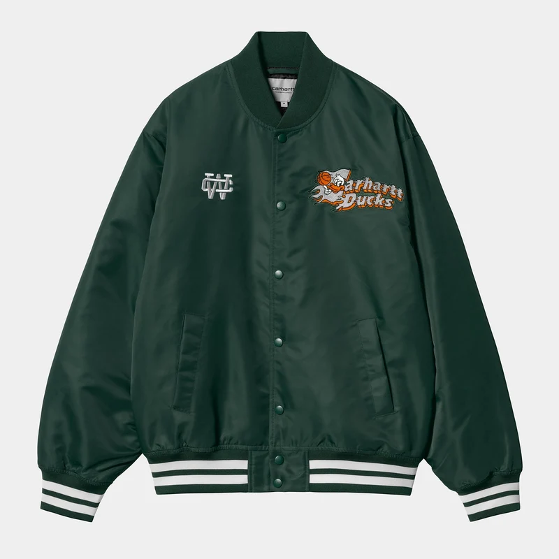 Carhartt WIP Heren Flaming Ducks Bomberjack | Conifer / Wax