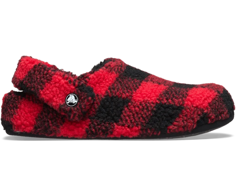 CROCS Unisex Classic Buffalo Check Cozzzy Slipper | Varsity Rood