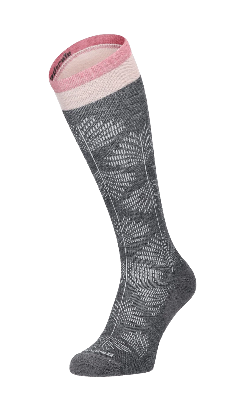 Full Floral Dames Compressiekousen Klasse 1 Charcoal