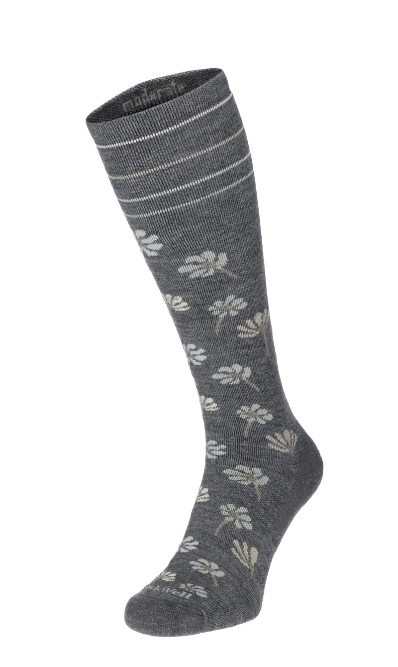 Field Flower Dames Compressiekousen Klasse 1 Charcoal