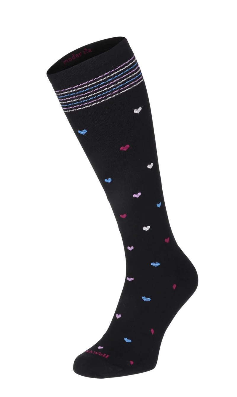 Full Heart Dames Compressiekousen Klasse 1 Black