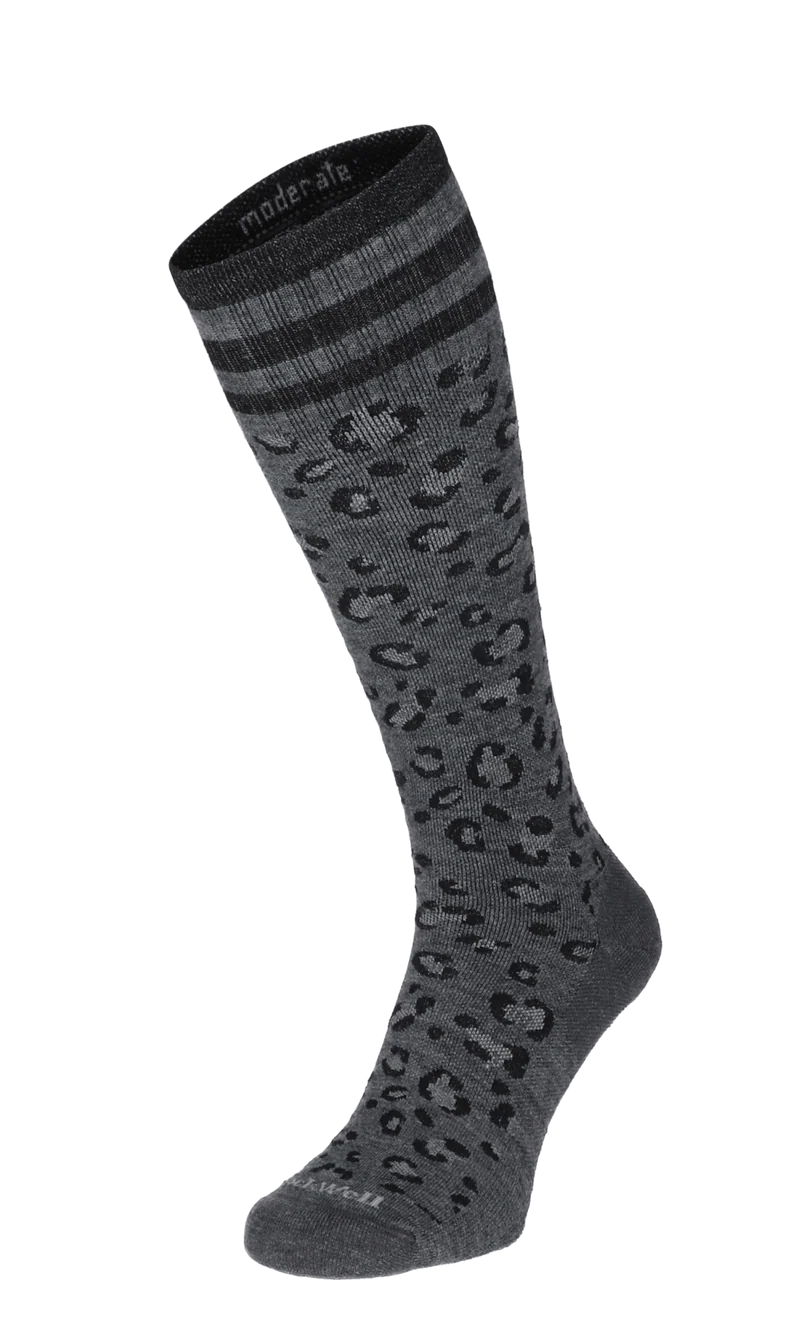 Leopard Dames Compressiekousen Klasse 1 Charcoal