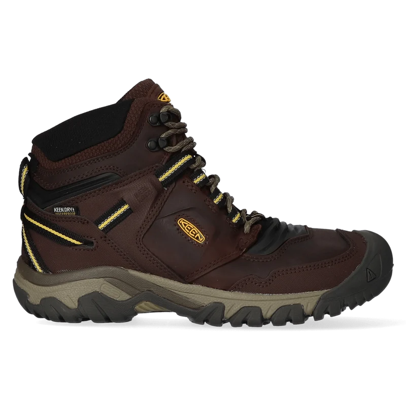 Ridge Flex Mid Heren Wandelschoenen Coffee Bean/Keen Yellow