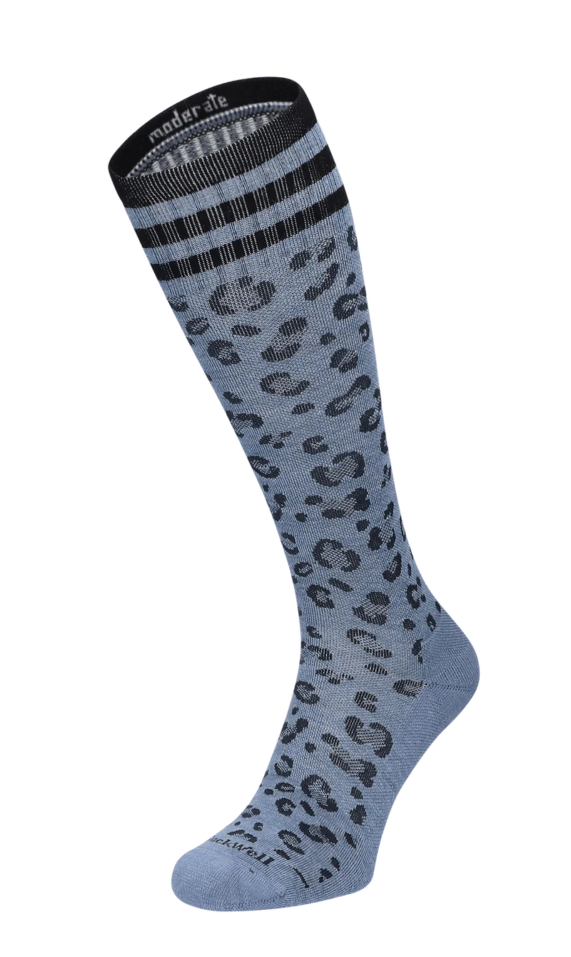Leopard Dames Compressiekousen Klasse 1 Bluestone