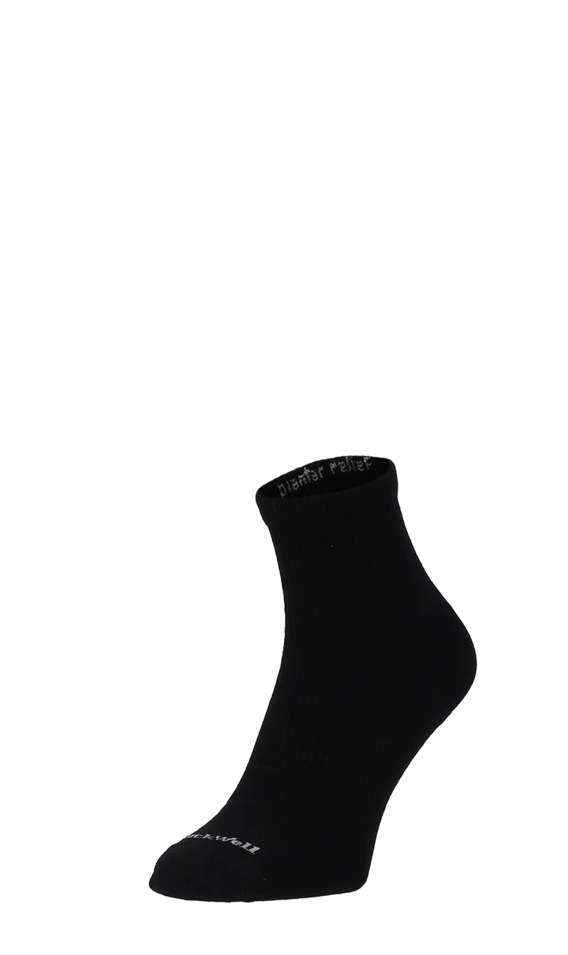 Plantar Relief Quarter Heren Hielspoor Sokken Klasse 2 Black Solid