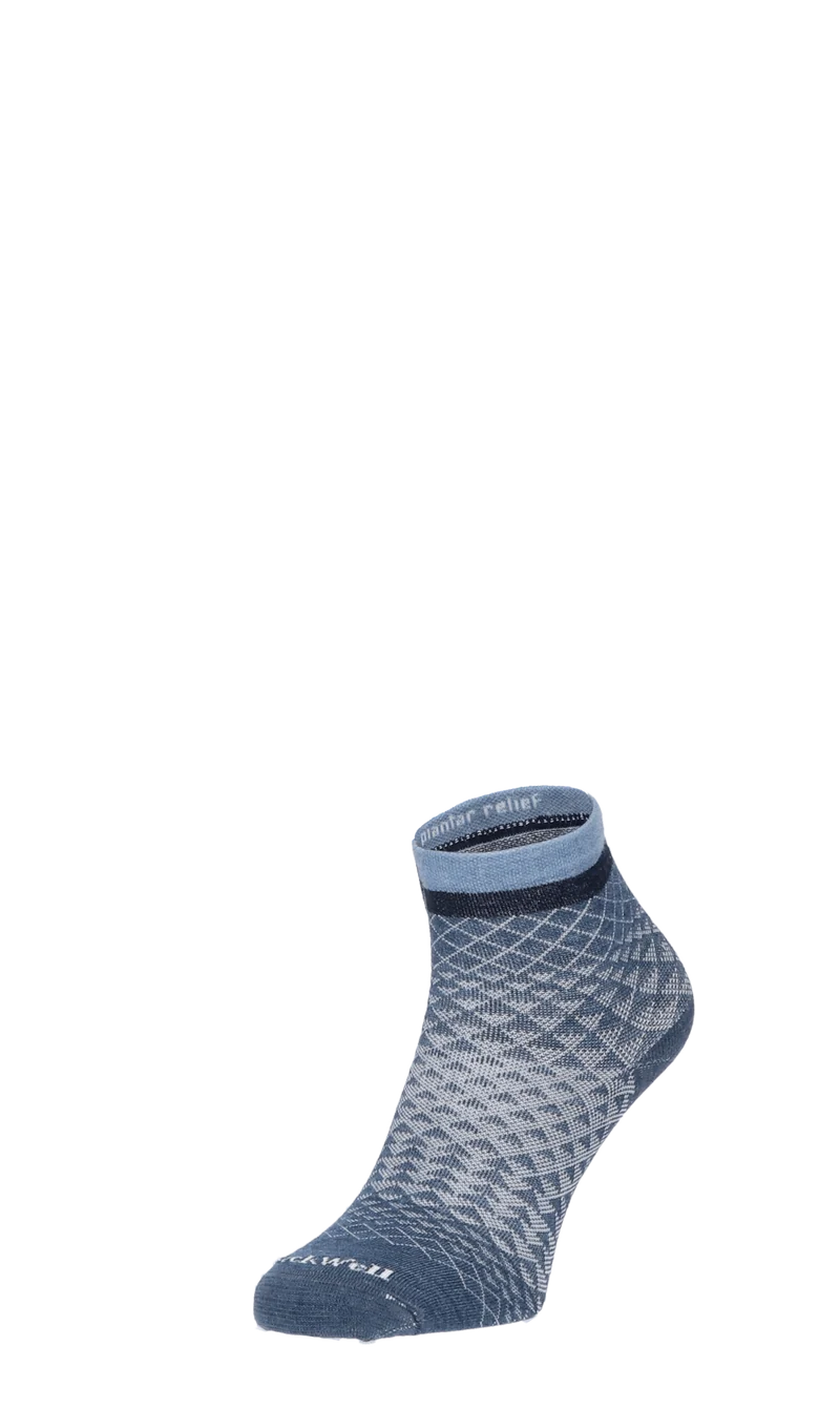 Plantar Ease II Quarter Dames Hielspoor Sokken Klasse 2 Denim