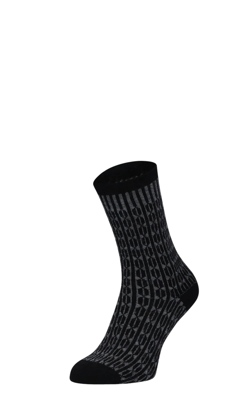 Baby Cable Damessokken Black