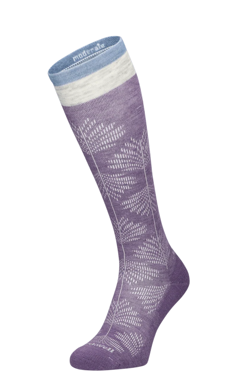 Full Floral Dames Compressiekousen Klasse 1 Plum