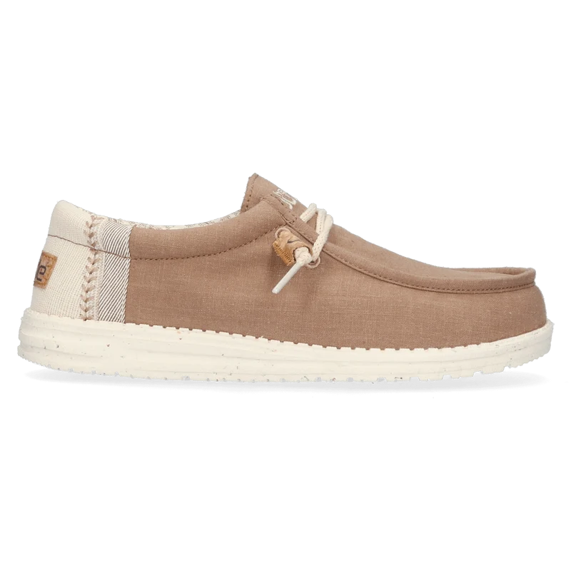 Wally Linen Natural Heren Instappers Clay