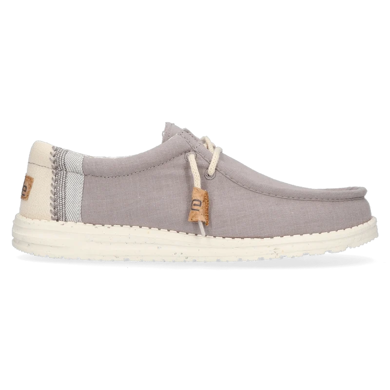 Wally Linen Natural Heren Instappers Grey
