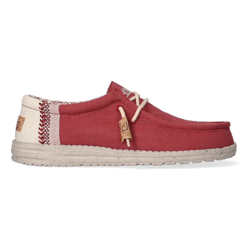 Wally Linen Natural Heren Instappers Brick