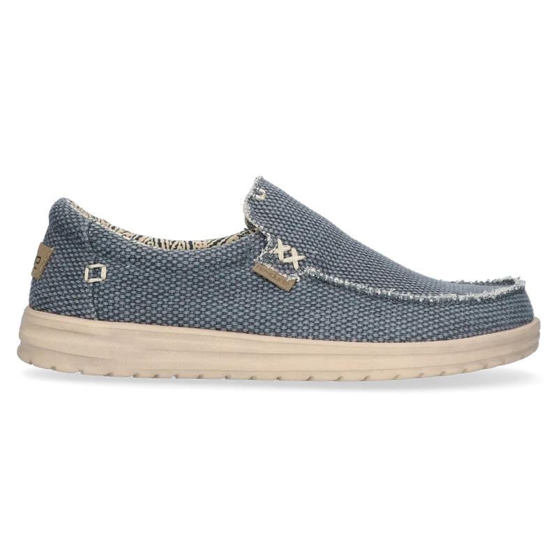 Mikka Natural Heren Instappers Braided Deep Blue