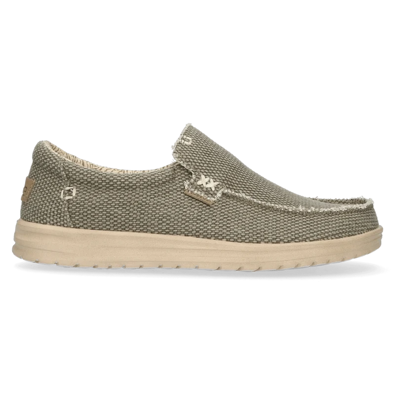 Mikka Natural Heren Instappers Braided Army