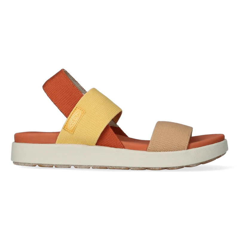 Elle Backstrap Dames Sandalen Fossil Orange/Silver Birch
