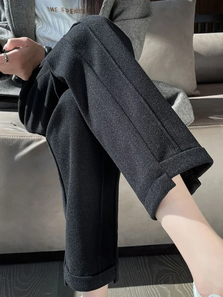 Zwarte Dames Pantalon Elegante Stijl Polyester
